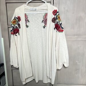 Zara Cream Embroidered Women's Sweater